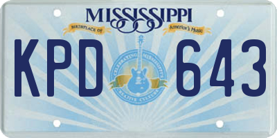 MS license plate KPD643