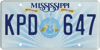 MS license plate KPD647