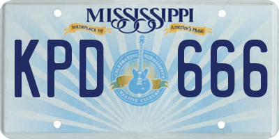 MS license plate KPD666