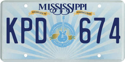 MS license plate KPD674