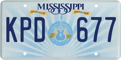 MS license plate KPD677