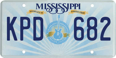 MS license plate KPD682