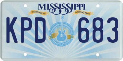 MS license plate KPD683