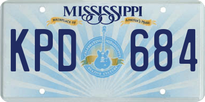MS license plate KPD684