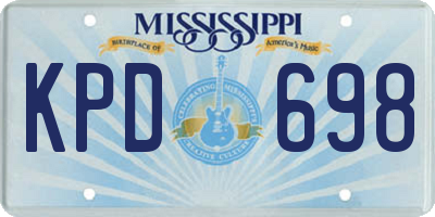 MS license plate KPD698