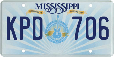 MS license plate KPD706