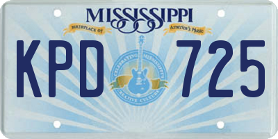 MS license plate KPD725