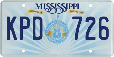 MS license plate KPD726