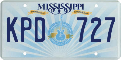 MS license plate KPD727
