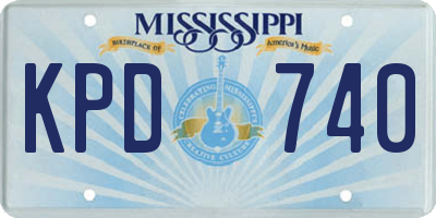 MS license plate KPD740