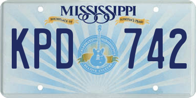 MS license plate KPD742