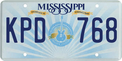 MS license plate KPD768