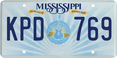MS license plate KPD769