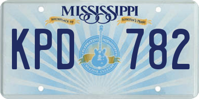 MS license plate KPD782