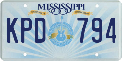 MS license plate KPD794