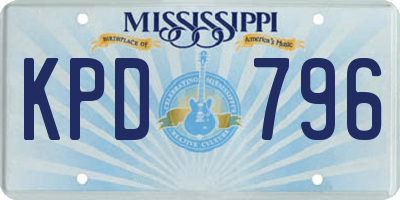 MS license plate KPD796