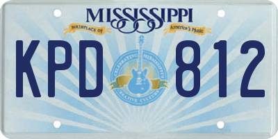 MS license plate KPD812