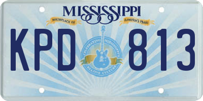 MS license plate KPD813