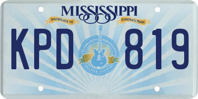 MS license plate KPD819