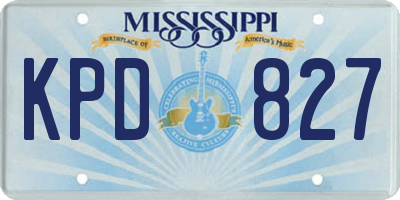 MS license plate KPD827