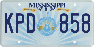 MS license plate KPD858