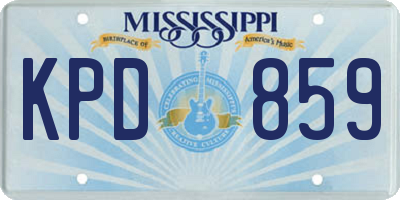 MS license plate KPD859