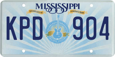 MS license plate KPD904