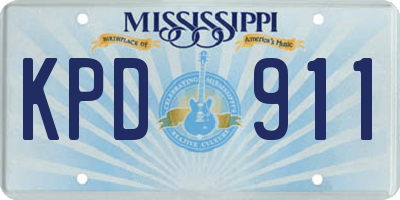 MS license plate KPD911