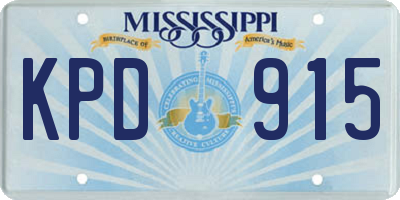MS license plate KPD915