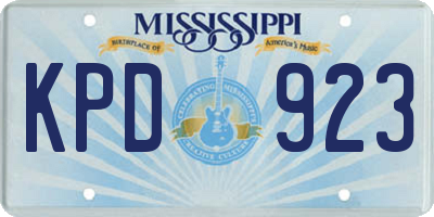 MS license plate KPD923