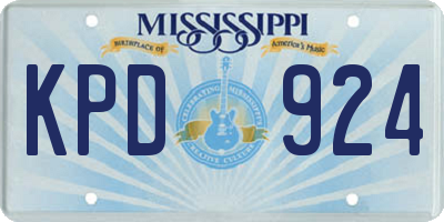 MS license plate KPD924