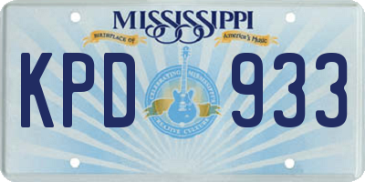 MS license plate KPD933