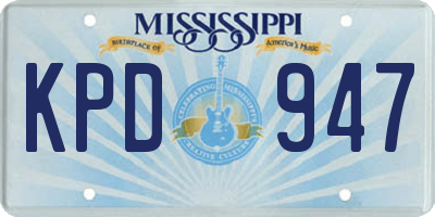 MS license plate KPD947