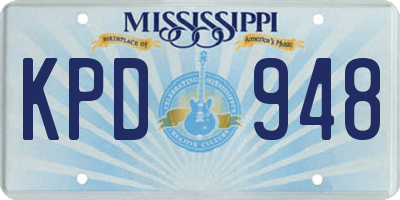 MS license plate KPD948
