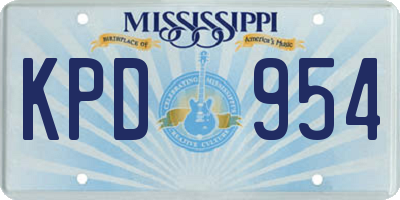 MS license plate KPD954