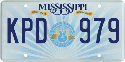 MS license plate KPD979