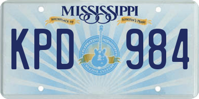MS license plate KPD984