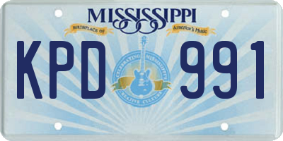 MS license plate KPD991
