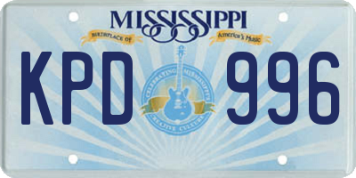 MS license plate KPD996