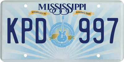 MS license plate KPD997