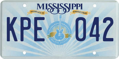 MS license plate KPE042