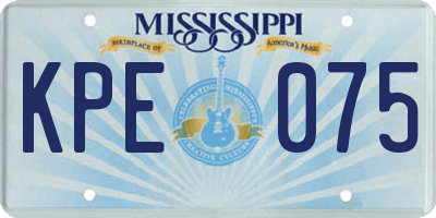 MS license plate KPE075
