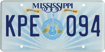 MS license plate KPE094