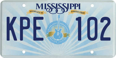 MS license plate KPE102