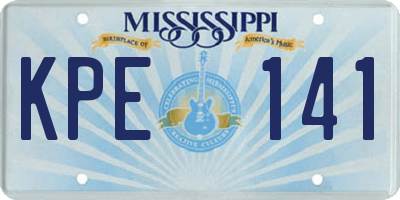 MS license plate KPE141