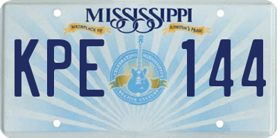 MS license plate KPE144