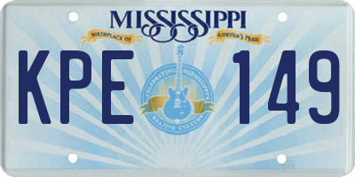MS license plate KPE149