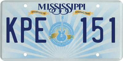 MS license plate KPE151