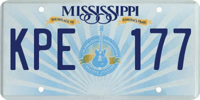 MS license plate KPE177