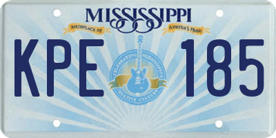 MS license plate KPE185